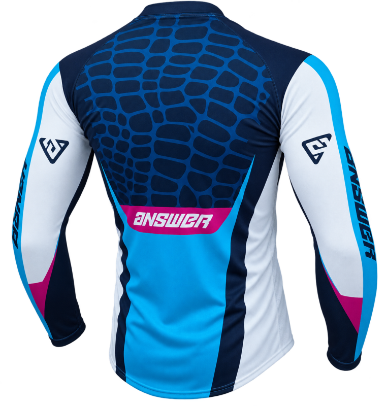 Answer  Syncron Raceday Jersey Dark Blue/Cyan/Grey/Purple Youth - Large