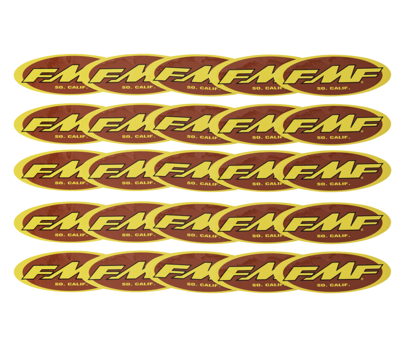 FMF Racing 5In Oval Sticker (Yel/Red) (25 Pack)