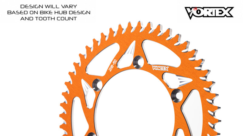 Vortex Racing 44 Tooth 520 Rear Sprocket - Orange