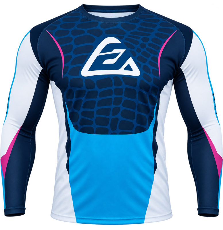 Answer  Syncron Raceday Jersey Dark Blue/Cyan/Grey/Purple Youth - XS