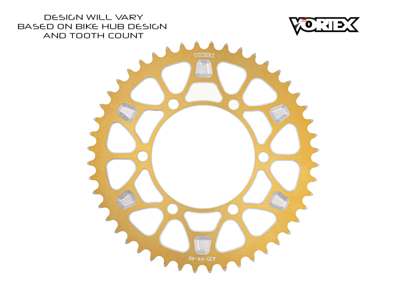 Vortex Racing V4 43 Tooth 520 Sprocket Use w/ 3766 Front - Gold